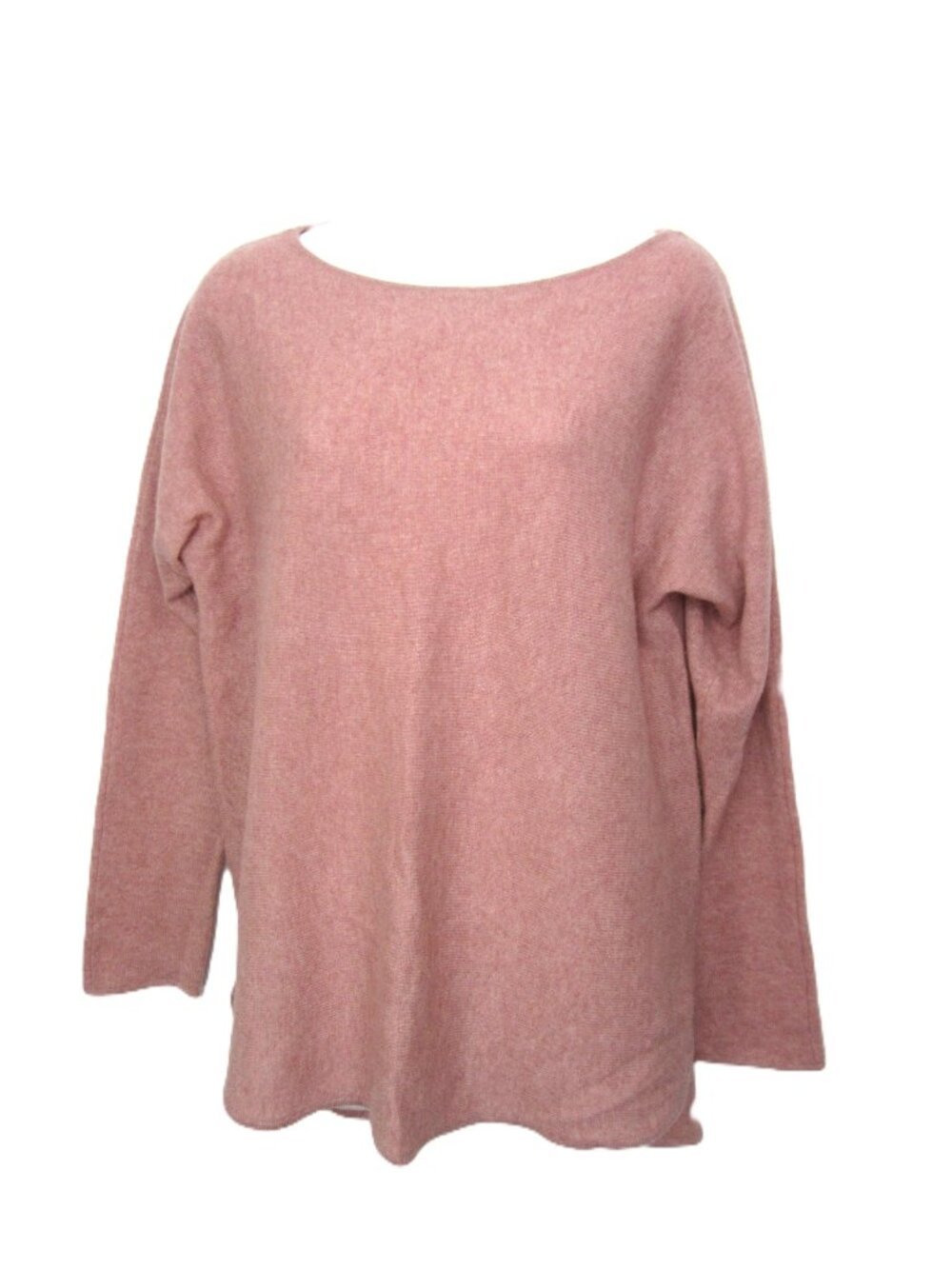 Charter Club Luxury Sz M 100% Cashmere Sweater Dusty Mauve Pink Boat Neck Tunic - Picture 2 of 12